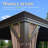 Hardtop Gazebo, Outdoor Gazebo with Galvanized Steel Double Roof, Aluminum Frame, Built-in Gutter System, Curtain and Netting, Metal Gazebo Pavilion for Patio Deck Garden-116010910-116010906