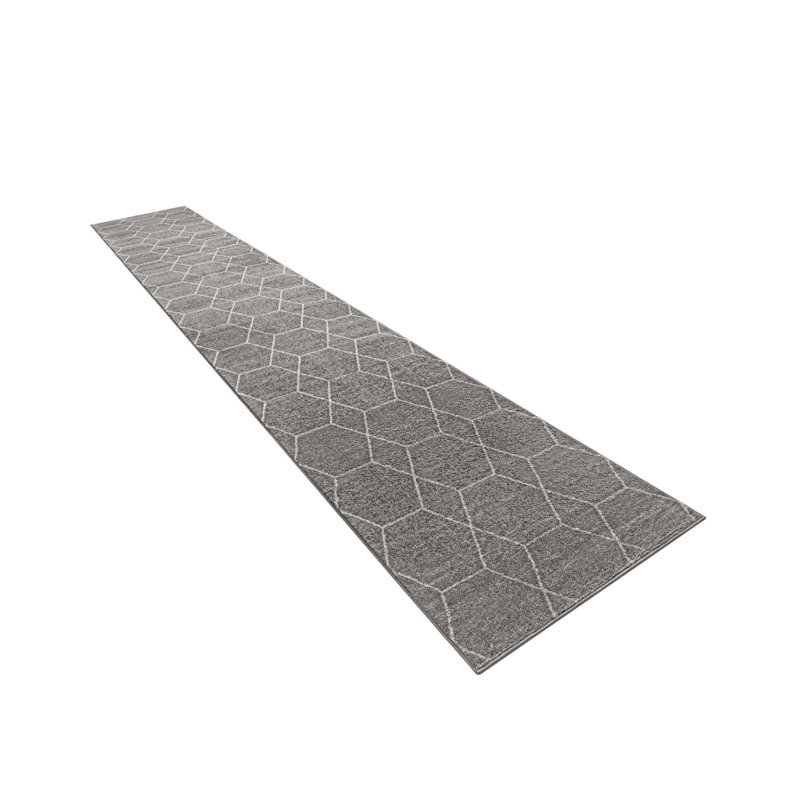 Tapis gris foncé Debrodie, Gris foncé, Tapis de couloir 3 pi 3 po x 16 pi 5 po