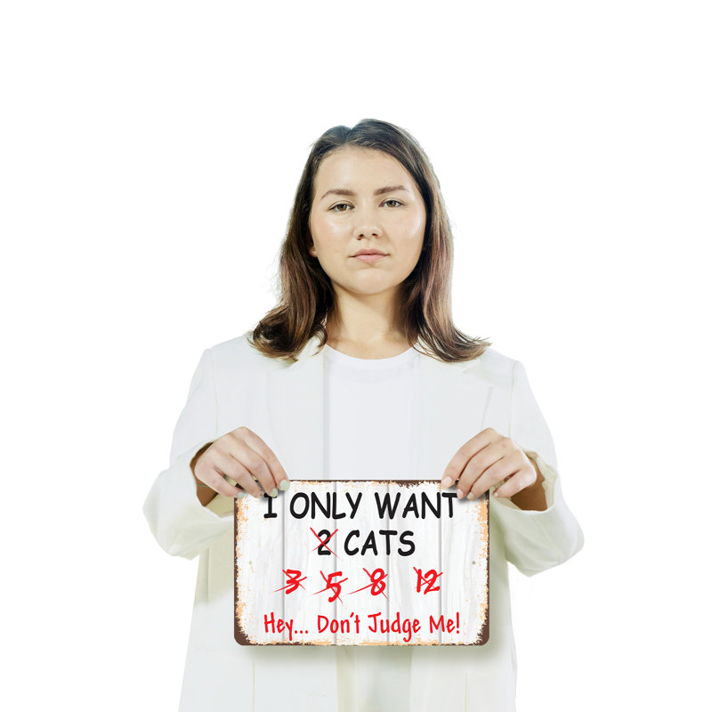 «I Only Want Cats Don't Judge Me» (ensemble de 2) 8 po x 12 po