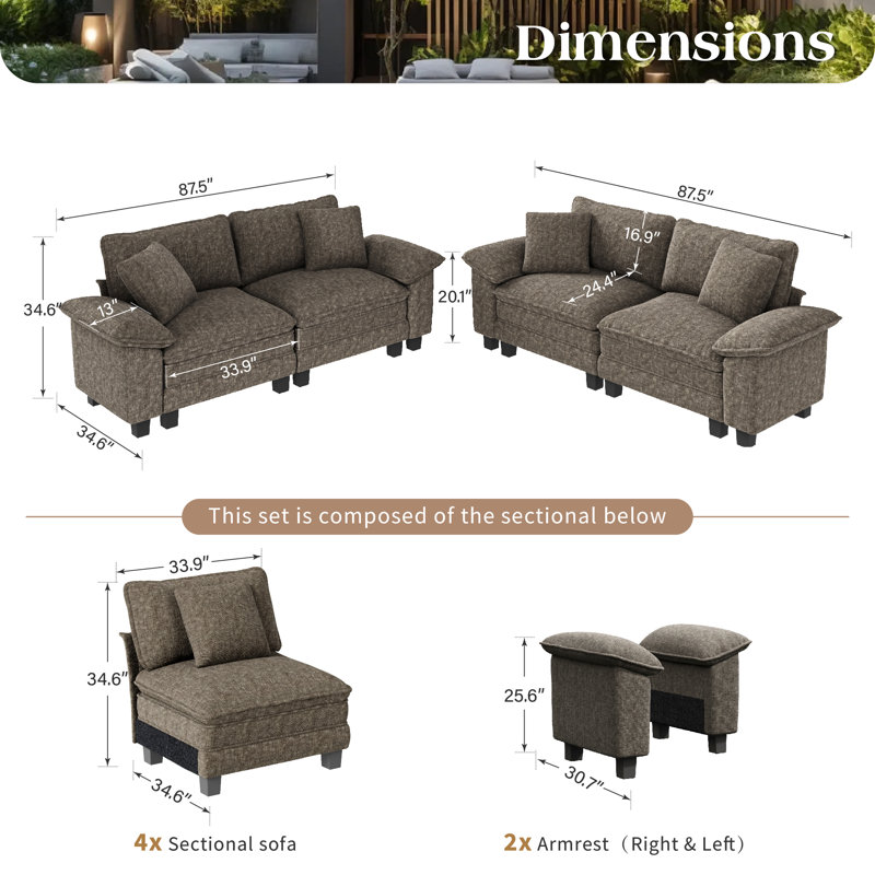 4 - Piece Living Room Set