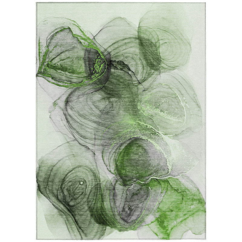 Tapis d'extérieur lavable antidérapant vert olive Olive, Rectangulaire 3 pi x 5 pi