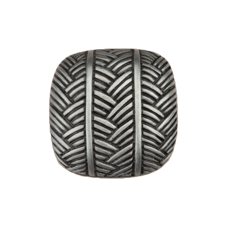 Woven Square Cabinet Knob, Antique Pewter