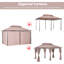 Abri de jardin avec abri de jardin avec rideaux, toit ventilé, structure en acier-113632963-113632964-113632967