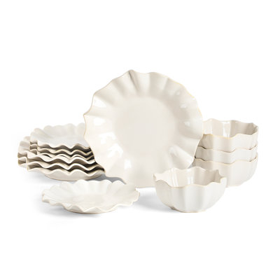 Lotus 12-Piece Dinnerware Set Stoneware