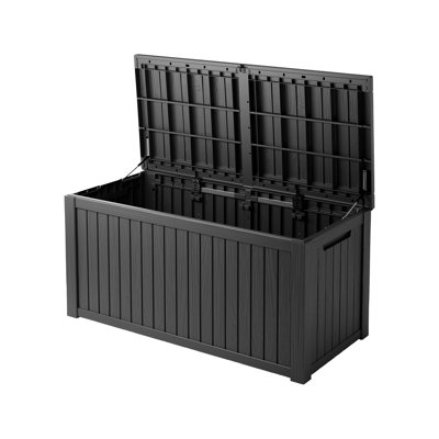 Boîtes de rangement extérieures en résine avec couvercle verrouillable et résistant aux rayons UV pour terrasse, piscine, mobilier de jardin 200 gallons