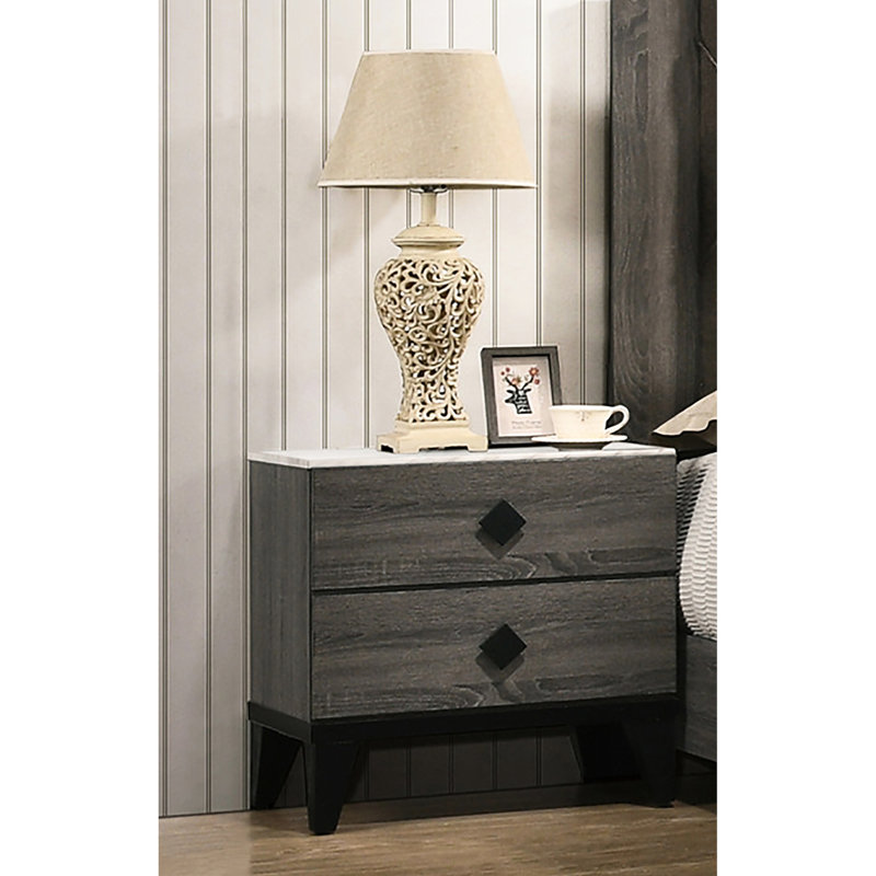 Table de chevet moderne à 2 poignées