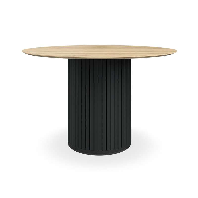 Arlo 120cm Round Dining Table, Oak/Black
