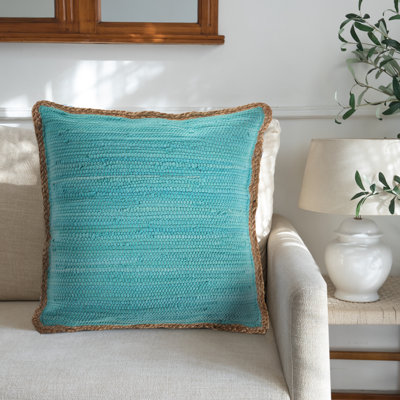 Ingrassellino Solid Color Contrasting Border Cotton Throw Square Pillow Cover