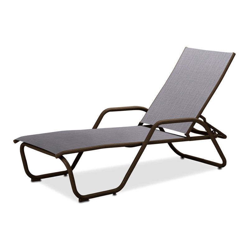 Outdoor Rust-Resistant Metal Chaise Lounge, Textured Kona, Jewel