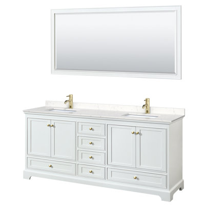 Ensemble de meuble-lavabo double 80 "avec miroir Deborah