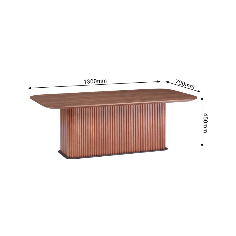 , Rectangulaire, Table basse, Bois de noyer, Pieds en métal noir, Design contemporain, Surface en bois au décor moderne, Vie pratique simple