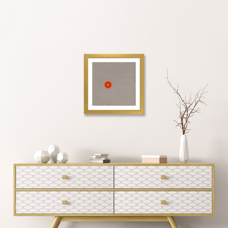 «Sun Illusion», reproduction d'impression, H 24 po x l 24 po x p 1 po, Papier encadré doré