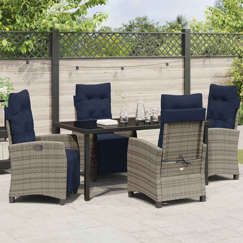 4 - Person Patio Dining Set Rectangular Table, 73cm H x 160cm W x 80cm D