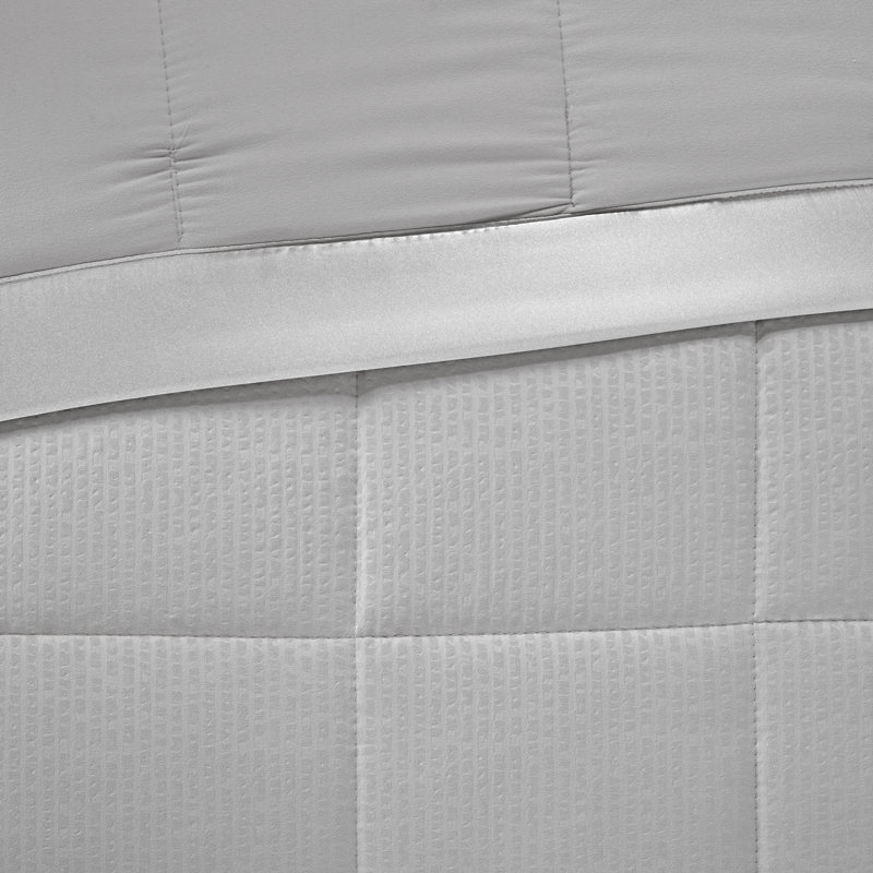 Gray Full Down Alternative Blanket with Satin Trim