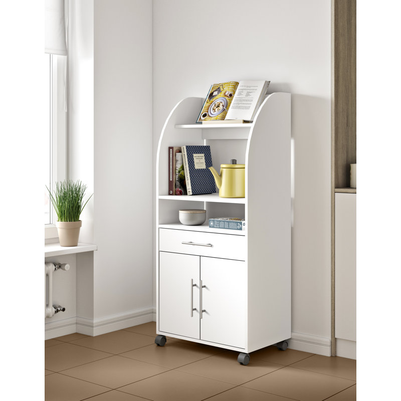 Seyma Wood Kitchen Cart, White