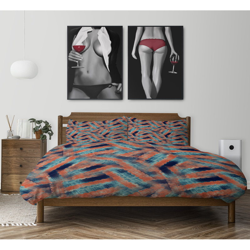 Twill Geometric Shapes Duvet Cover, Twin Duvet Cover + 1 Standard Pillowcase