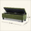 Banc repose-pieds avec rangement, surface bouclée, pieds en bois d'hévéa, capacité de 300 lb