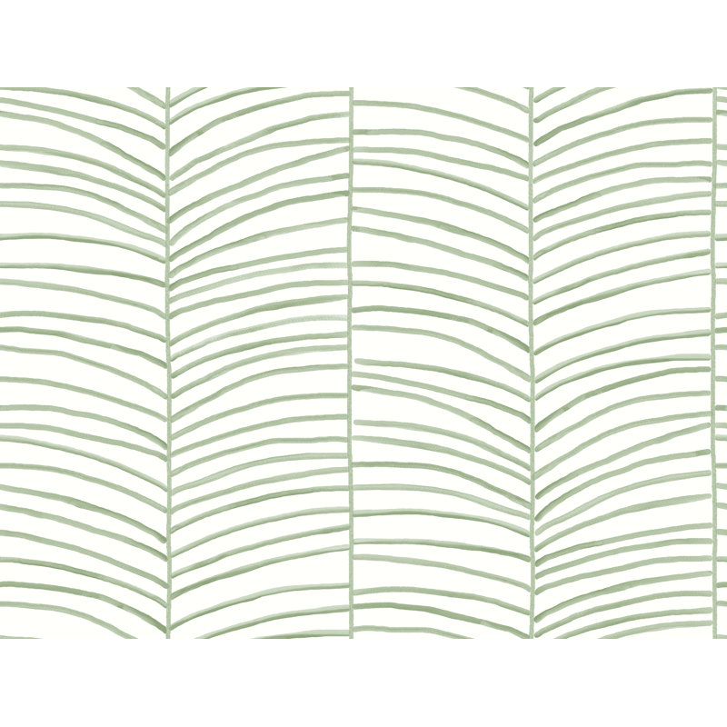 Papier peint à chevrons côtiers Arundel 27 de 27 po de largeur, soit 60 pieds carrés, Plante palmier