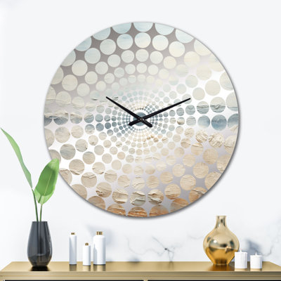Modern Coastal Beige And Grey River - Coastal Ocean Wall Clock