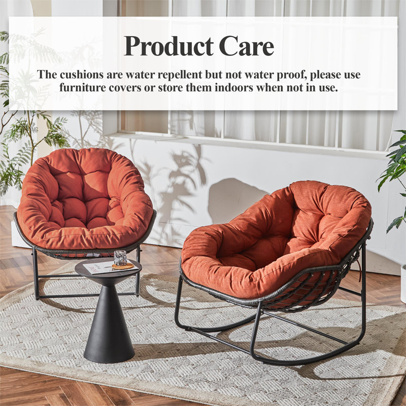 Chaise d'extérieur Cini, Orange, Noir, noir, noir, noir
