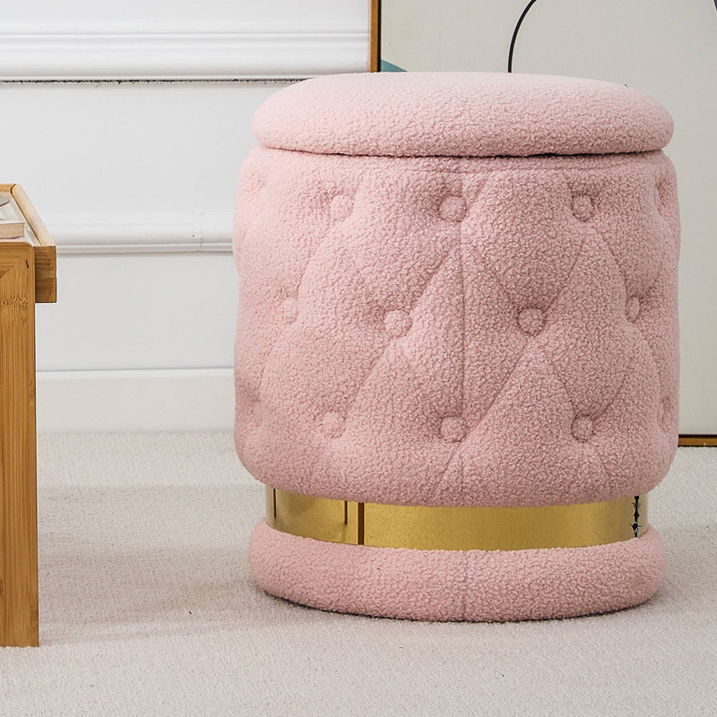 Tabouret d'appoint en bois massif Nyeka, Rose