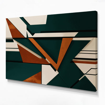 «Geometric Abstraction 89», art mural sur toile verte