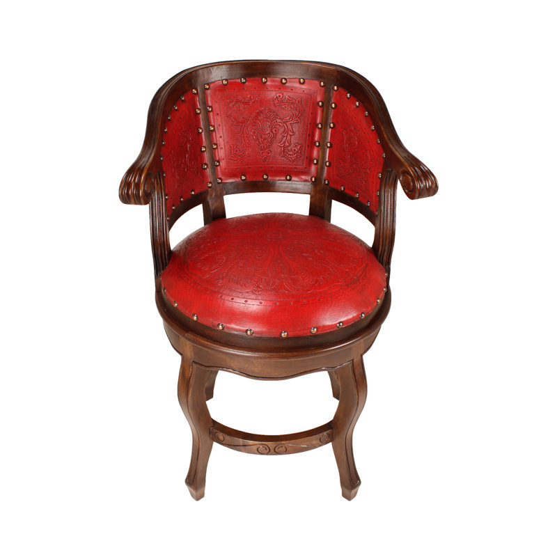 Tabouret pivotant Cardinal, Tabouret de comptoir (assise de 26 po de hauteur), Rouge / Brun