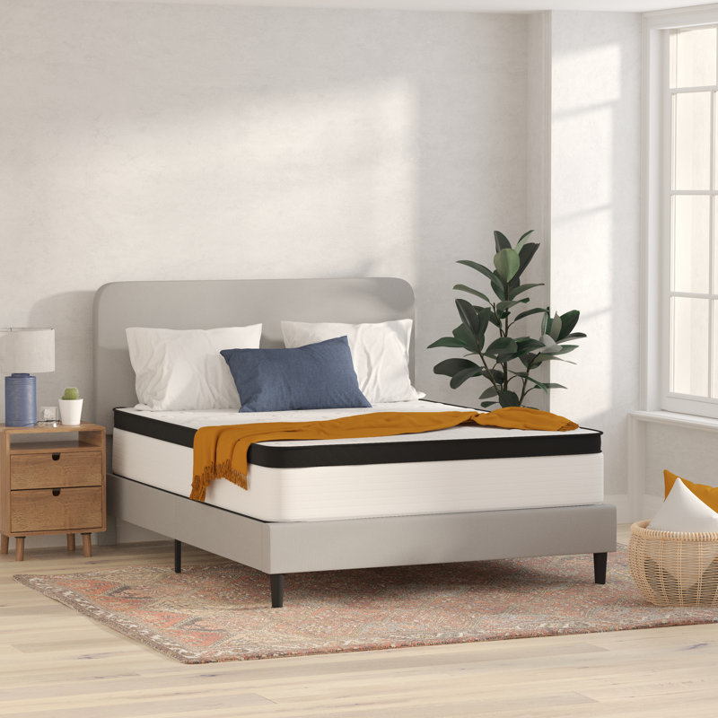 Capri Comfortable Sleep Extra Firm Pocket Spring and Foam Hybrid Mattress by Flash Furniture, Queen, 12"