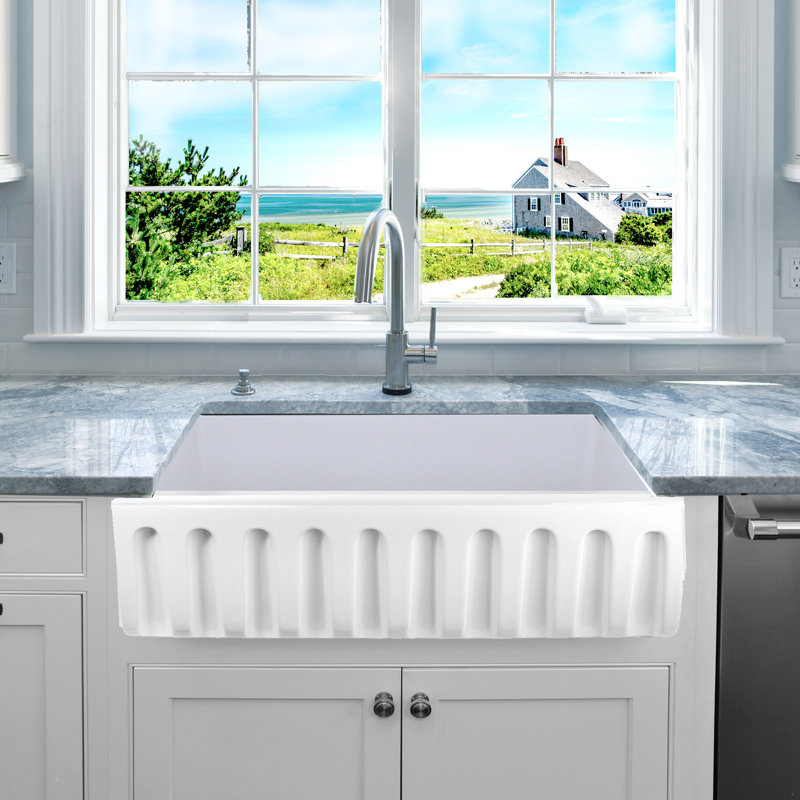 Island 35.75'' L Single Basin Kitchen Sink, 36"