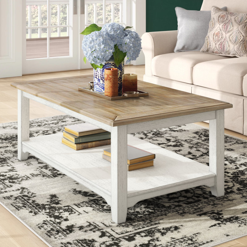 Odum Rectangular Coffee Table, Soft White