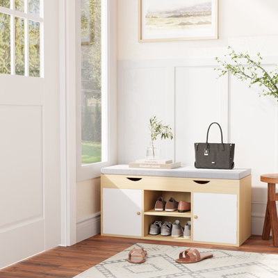 Nessa  Upholstered Bench with Shoe Storage