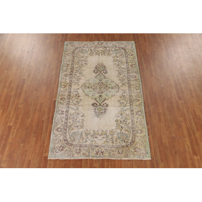 Distressed Anatolian Turkish Area Rug 5x9