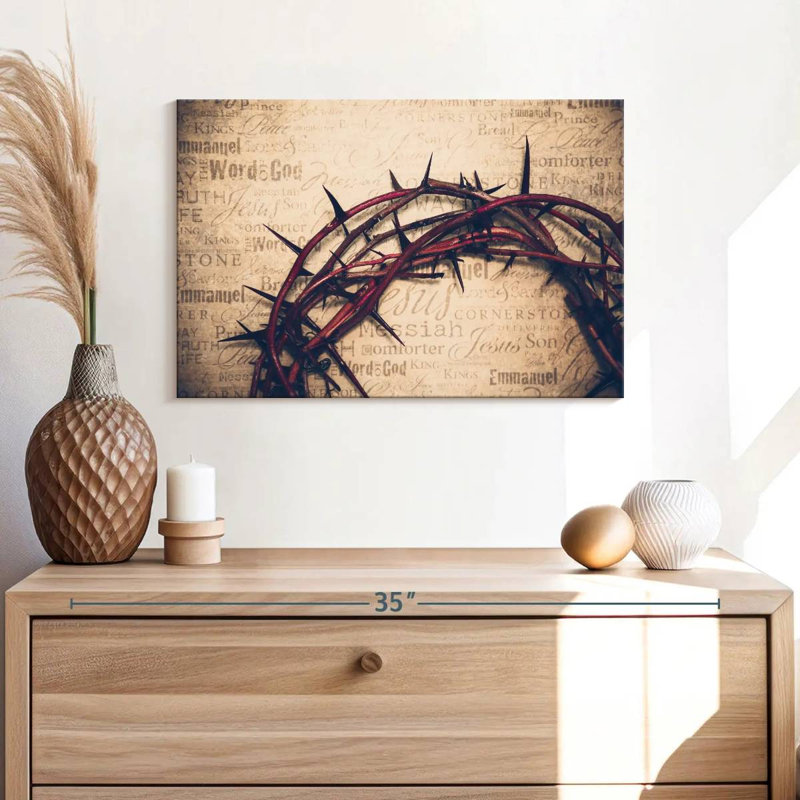 Couronne d'épines d'Adella Jesus, H 16 po x l 24 po
