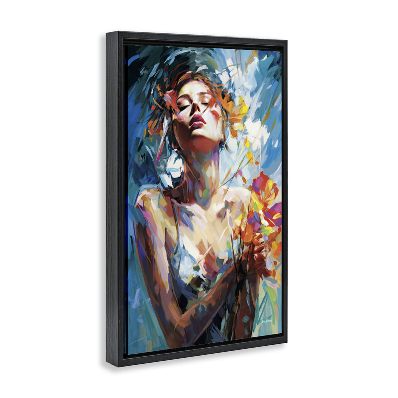Art mural sur toile Whisper Of Your Name, Cadre flottant noir de jais, H 25 po x l 17 po