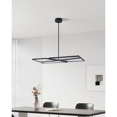 Parma 40-inch 4-light Textured Black 3CCT LED Chandelier