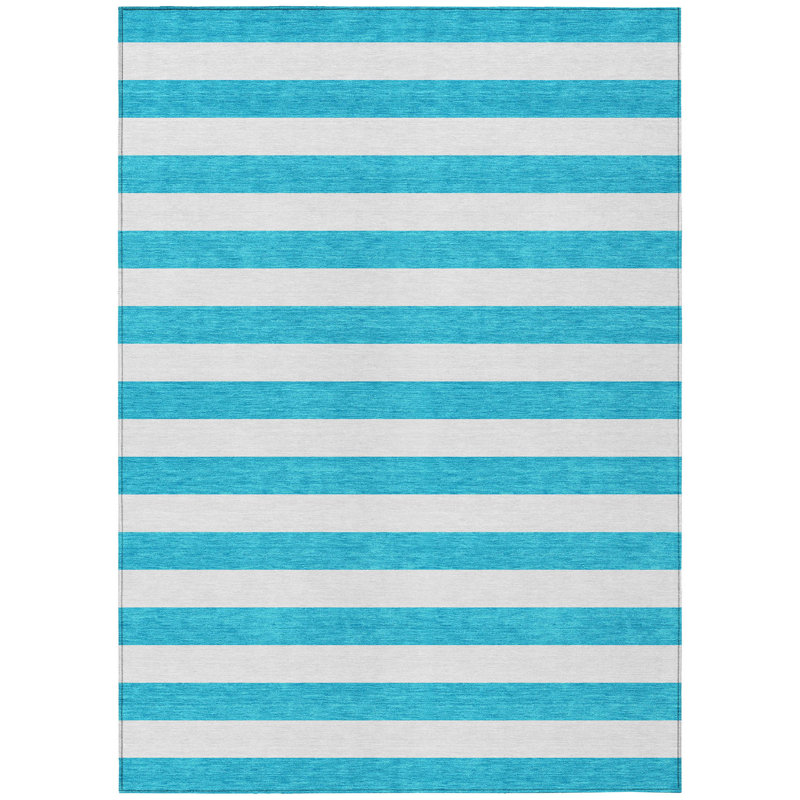 Washable Striped Indoor / Outdoor Rug, Rectangle 10' x 14'