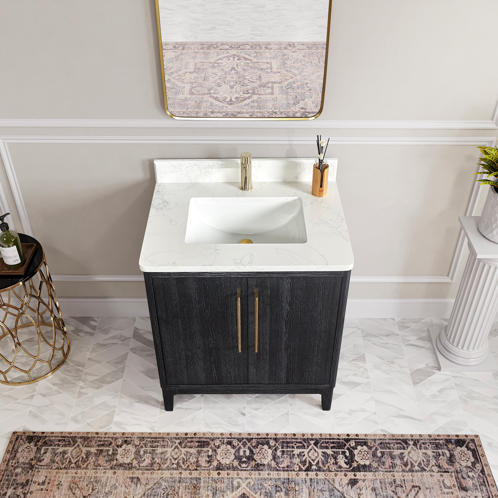 Langosta 30" Single Bathroom Vanity, Fir Wood Black
