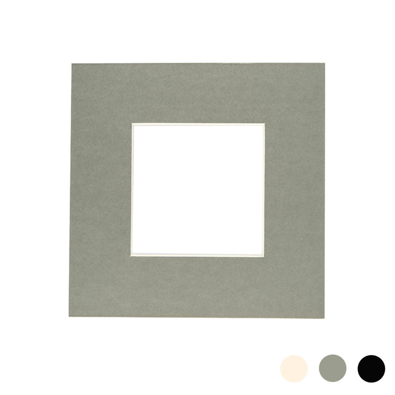Bevelled Shadow Box Picture Frame with Mat, Grey, 20cm H x 20cm W x 0.5cm D