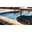 Tapis chameau en laine bleu marine antique