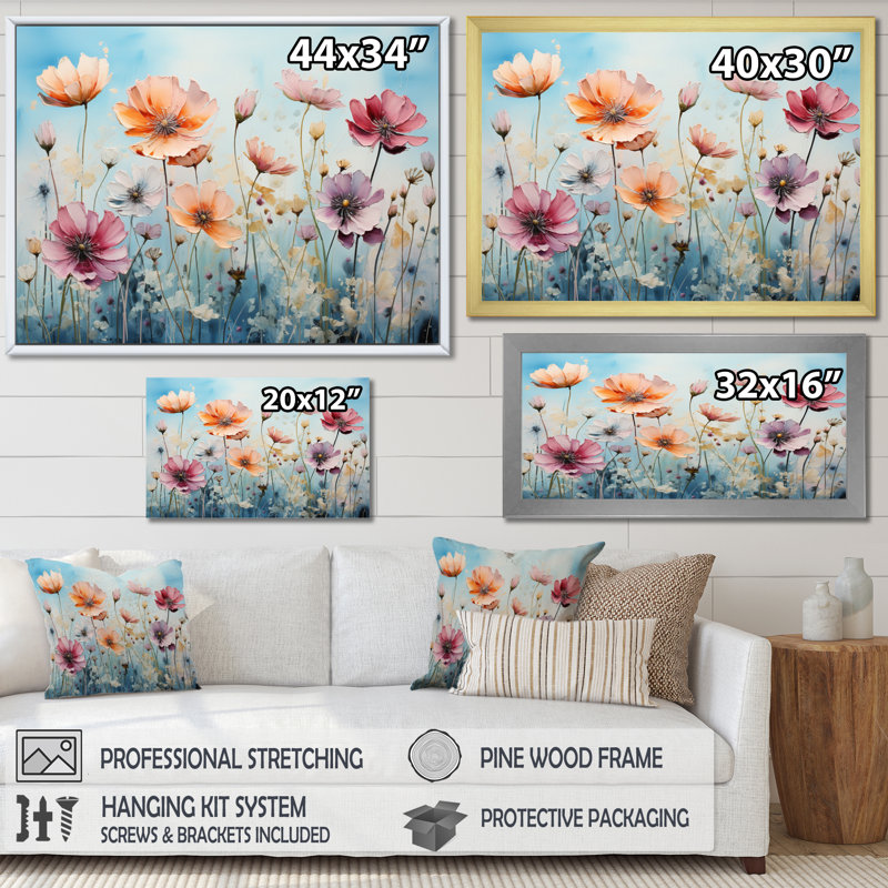«Meadow Whimsical Meadowscape», reproduction, H 30 po x l 40 po x P 1,5 po, Toile tendue