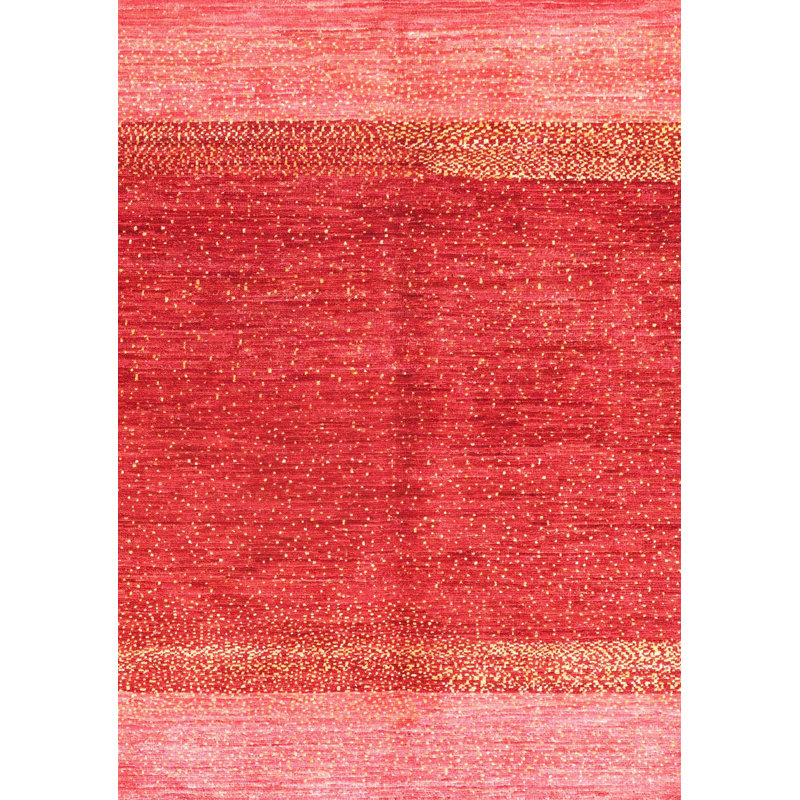 Laine neuve afghane Gabbeh sur coton 8 pi 11 po x 11 pi 8 po