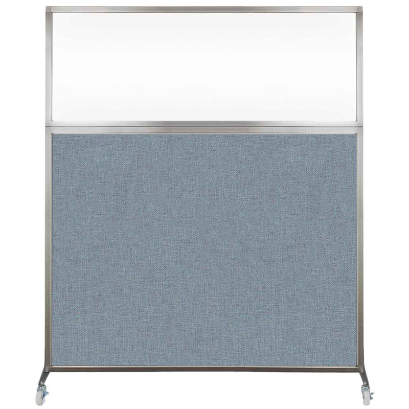 Cloison de bureau Hush - fenêtre transparente, 72", Bleu poudre