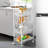 Steel Wire Mesh Utility Cart, 4-Tier Slide Out Shelves Storage Rack On Wheels