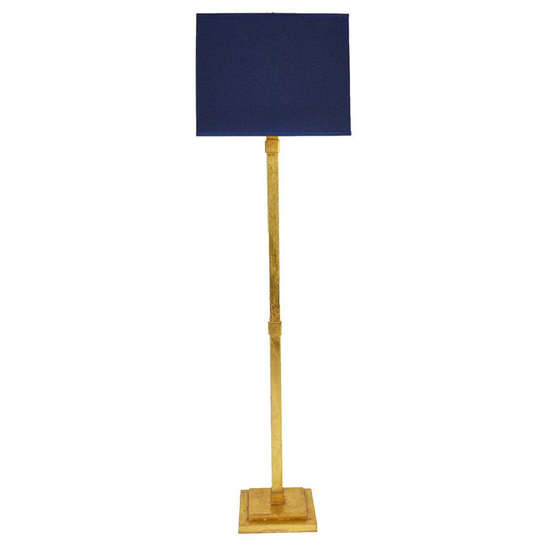 Swist Floor Lamp, Gold Leaf, Navy Blue