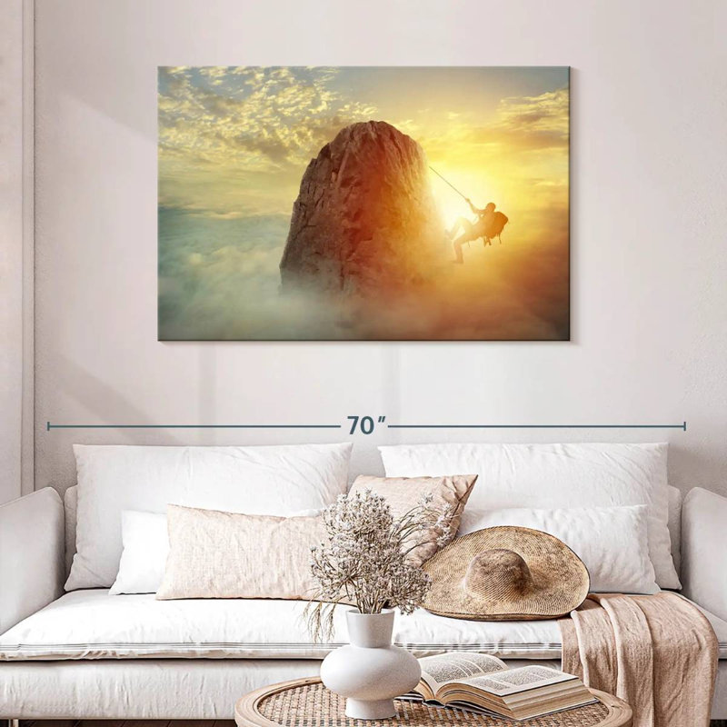 Sireci Adventurous Man Climbing, 30" H x 45" W