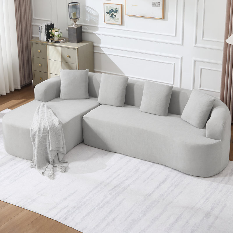 Boneless Modular L-Shaped Sectional Cloud Sofa for Living Room – Modern Minimalist Couch with Customizable Configuration Options
