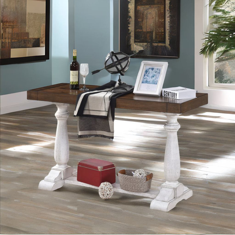 Farmhouse Console Table, Oak Wood
