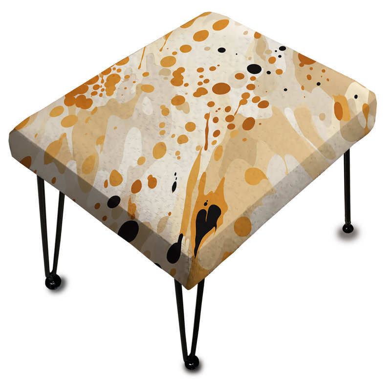 Beige Sphinx Spots - Repose-pieds rectangulaire abstrait