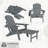 Celese HDPE Folding and Adjustable Adirondack Chair with Ottoman-605954254