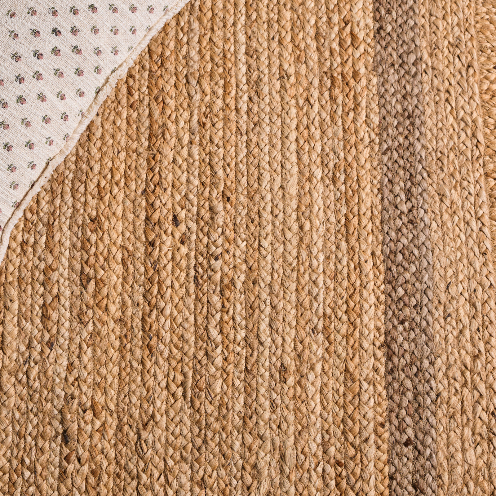Inaki Hand-Woven Geometric Jute Rug, Square 6'